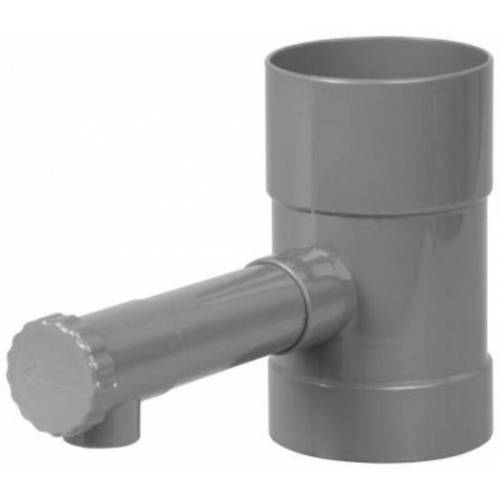 Zberač dažďovej vody s ventilom pre PVC a kovové zvody s priemerom 100 mm šedý