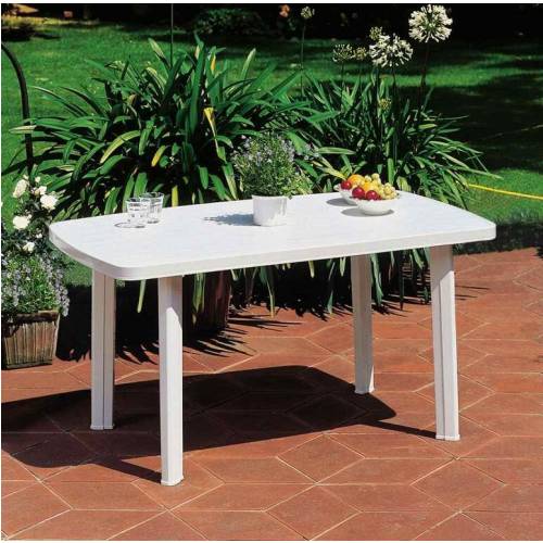 Stôl plastový, FARO, rozmery 137x85x72cm, biely