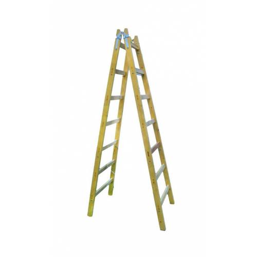 Rebrík, drevený, 2x7, dvojitý, 2,25 m