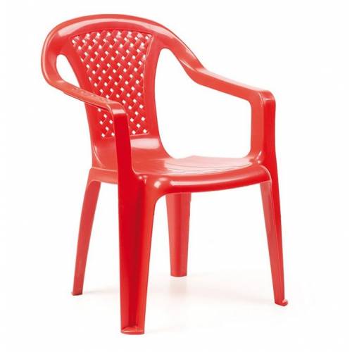 Stolička plastová, BABY, červená