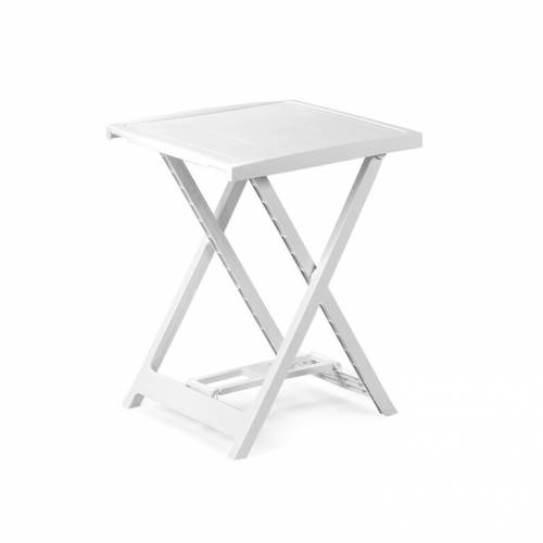 Stôl plastový, skladací, výška 65cm, ARNO, biely