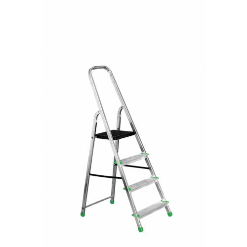 Rebrík, schodíky hliníkový ALW 1x4, jednostranný, priečkový, s plošinkou