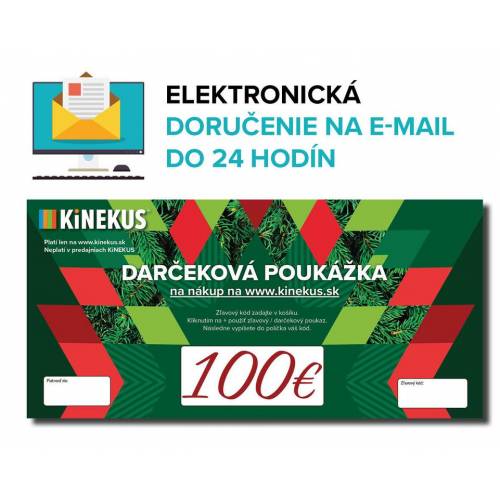 Darčeková poukážka 100 €, zelená, e-mailom