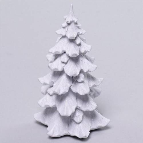 Dekorácia strom 7,5x7,5x12,5 cm biely gliter