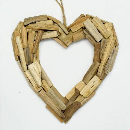 Ozdoba závesná srdce 26x26x4 cm drevo