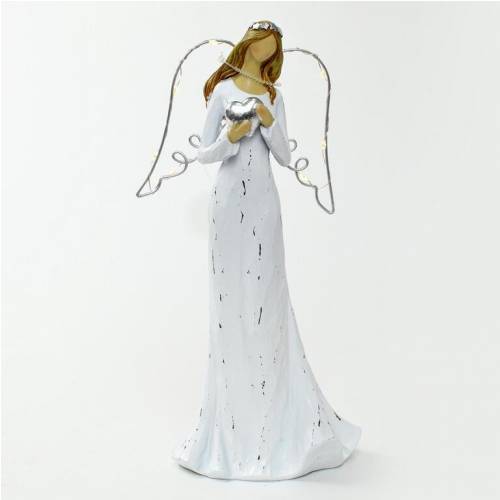 Postavička anjel s LED krídlami 13,5x10x30 cm