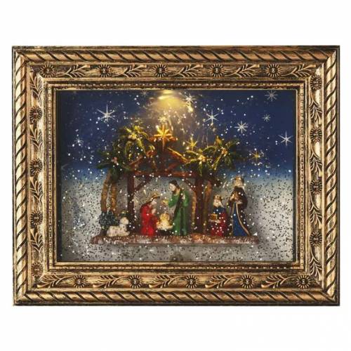 LED vianočný obraz betlehem, 19,3 × 24,3 cm, 4× AA, teplá biela, časovač