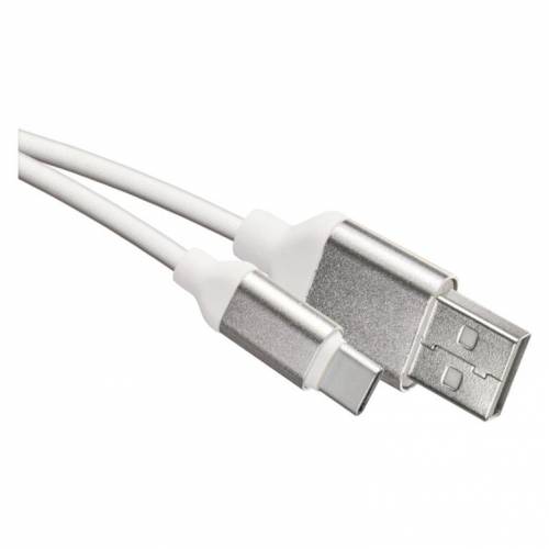 USB 2.0 A/M - C/M, 1m, biely, SM7025W