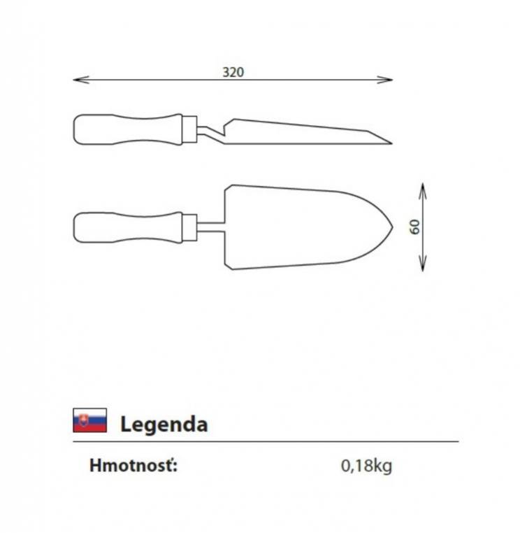 Lopatka na sadenie úzka 6cm