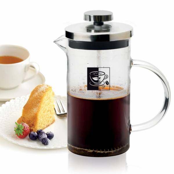 Kafetiér, kanvica na kávu a čaj, 350 ml, sitko-piest, nerez