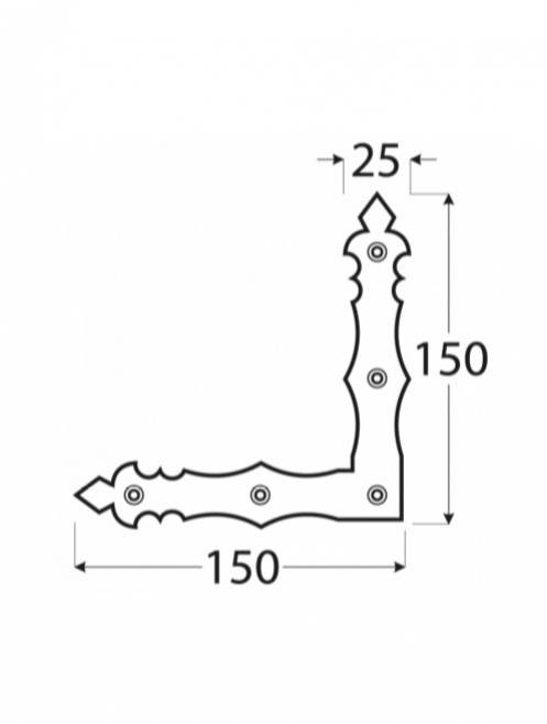 Rohovník C ozdobný 150x150x25x2,5mm bal/10ks