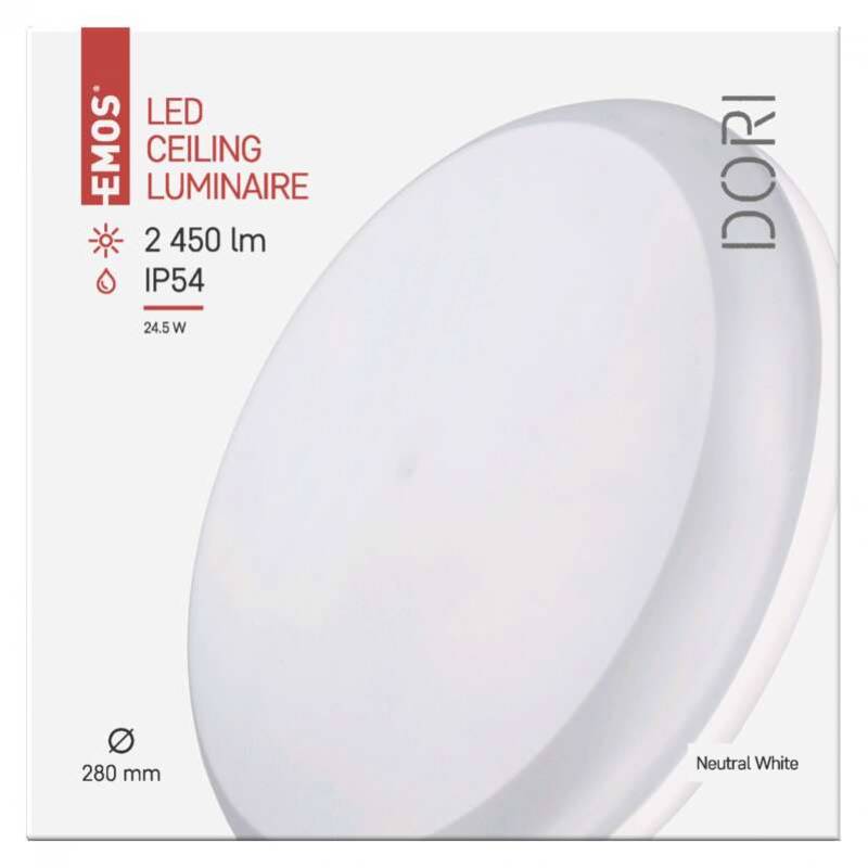 LED prisadené svietidlo Dori, kruhové, 24,5W, neutrálna biela, priemer 28cm, IP54