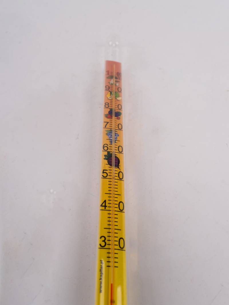 Zavárací teplomer 33 cm, krátky, farebný