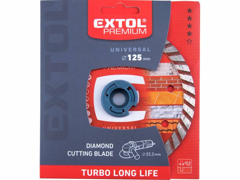 EXTOL PREMIUM Kotúč rezný diamantový Turbo Long Life, 125mm