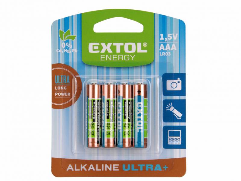 Bateria alkalicka 4ks, 1,5V, typ AAA