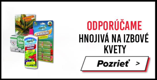 baner s ponukou rôznych hnojiv na izbove kvety