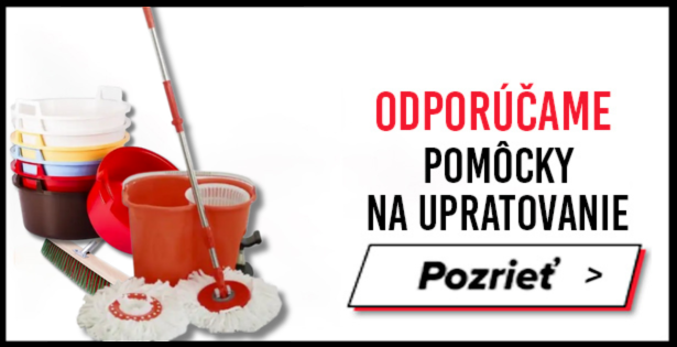baner s ponukou pomôcok na upratovanie