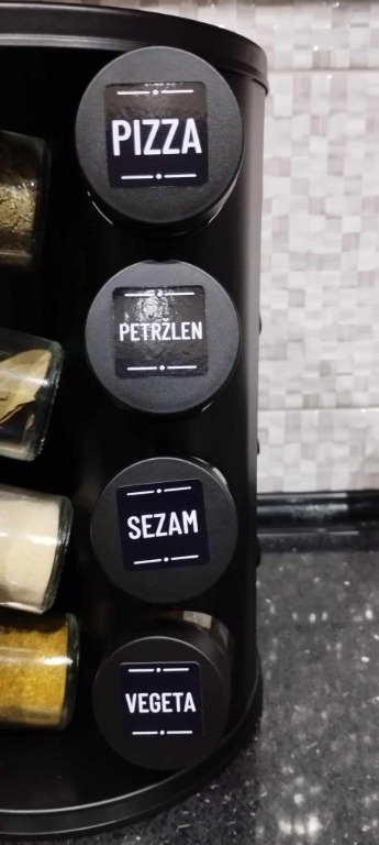 Samolepka na koreničky čierne, 92ks etikiet