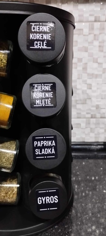 Samolepka na koreničky čierne, 92ks etikiet