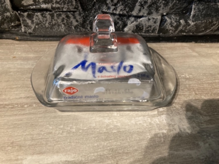 Dóza na maslo sklenená mix dizajnov