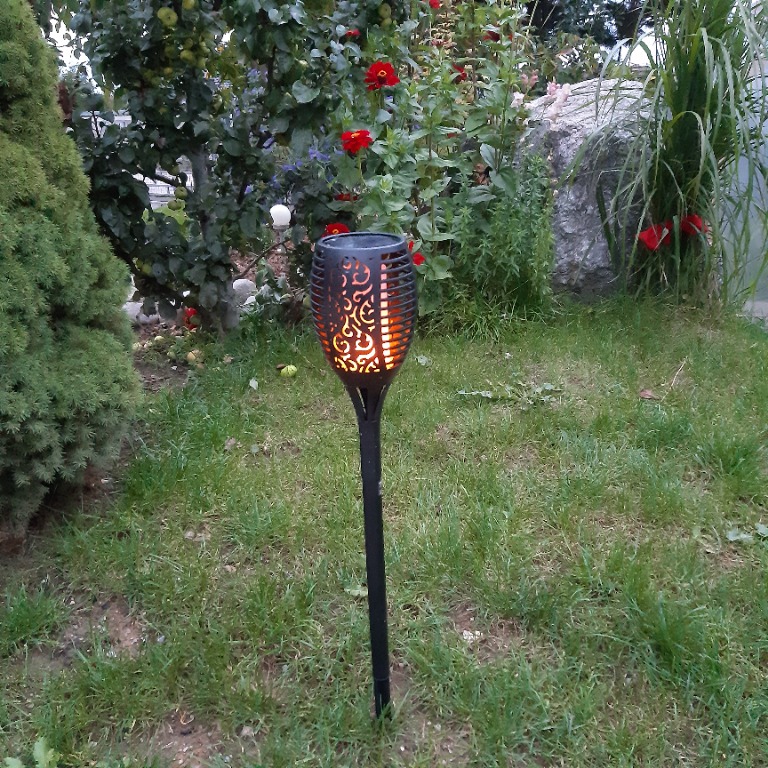 Pochodeň solárna, EXTOL LIGHT, 1W LED, efekt "plameň"